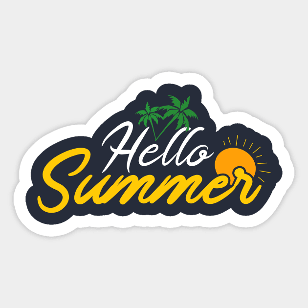 Hello Summer // Cute Summertime Sticker by SLAG_Creative